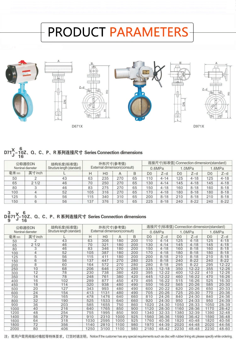 Wcb 304 316 JIS DIN ANSI Handle Manual Center Line Ductile Cast Iron SS304 PTFE Lined Seat Electric Motorized Wafer Butterfly Valve